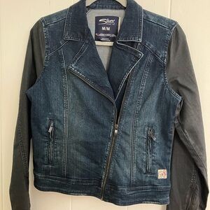 Silver Jeans Co. Denim Jacket‎ with Black Sleeves Women’s Size M